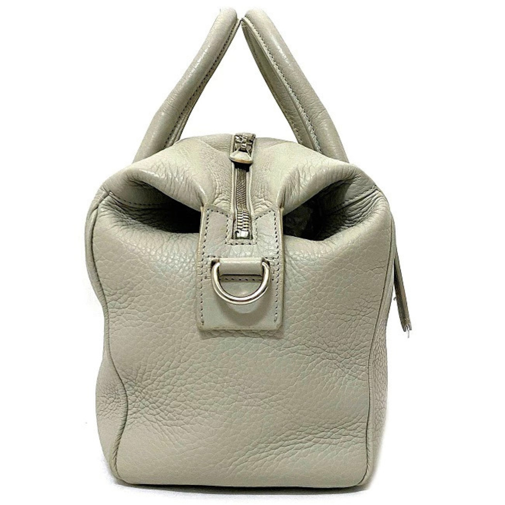 Balenciaga Gray Silver Boston Charm Infanta Bag Logo Leather Handbag